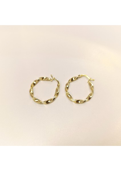 25MM Burgu Halka Küpe 14 Ayar Altın Hd Videolu fiyatları