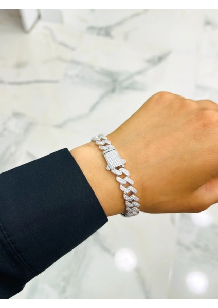 925 Ayar Gümüş Taşlı Kalın Gurmet Bileklik fırsatları