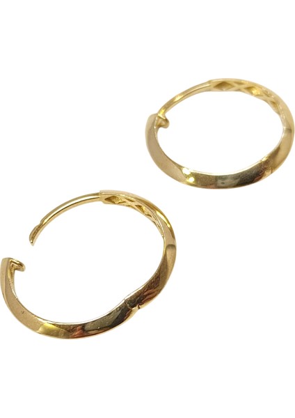 20MM Klasik Piramit Ray Halka Küpe 14 Ayar Altın Hd Videolu