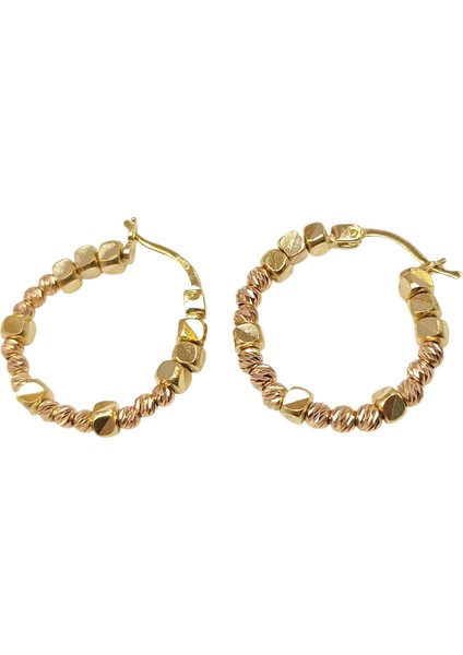 23.5mm Dorika Toplu Halka Küpe 14 Ayar Altın Hd Videolu