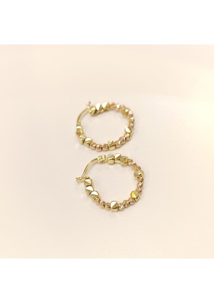 23.5mm Dorika Toplu Halka Küpe 14 Ayar Altın Hd Videolu modelleri