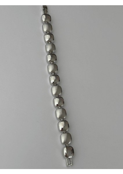 Mat ve Parlak Silver Renkli Kare Şekilli Bileklik modelleri