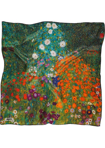 Ipek Bandana Fular - Gustav Klimt (Yaz Bahçesi)