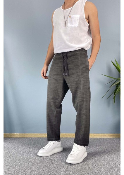 Havuç Kesim Keten Pantolon Bağcıklı Beli Lastikli Bilek Boy indirimleri