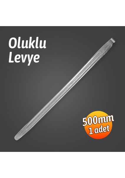EL500 Oluklu Levye 500MM Gümüş Gri