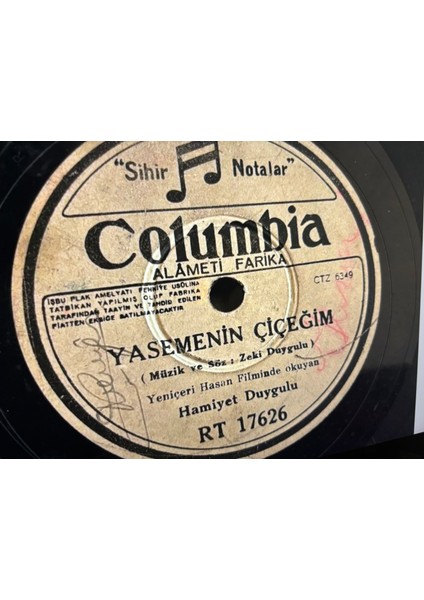 78 Devir Taş Plak - Hamiyet Duygulu - Bilmem Ki Benim Aşkıma - Yasemenin Çiçeği modelleri