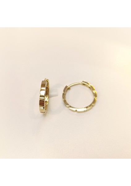 20,5mm Baget Dişli Ray Halka Küpe 14 Ayar Altın Hd Videolu modelleri