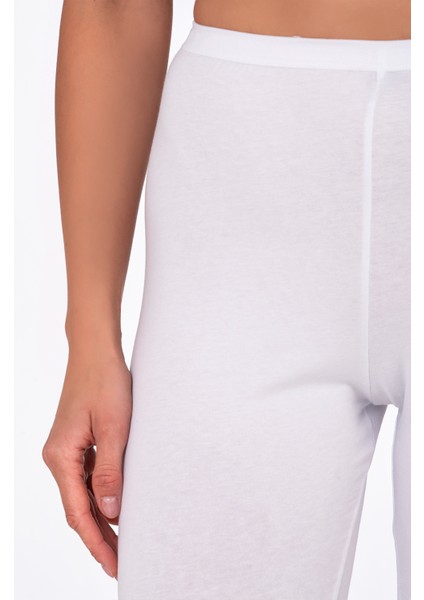 Kadın Likralı Süprem Düz Kapri Tayt Beyaz | K0458 fırsatları