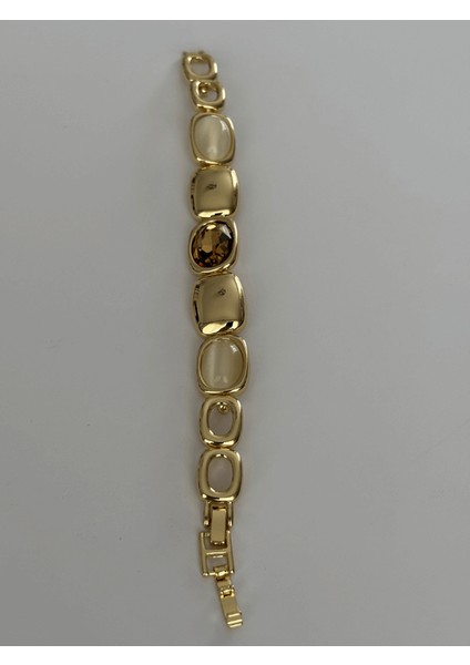 Toprak Tonlarında Parlak Dikdörtgen Şekilli Gold Bileklik modelleri