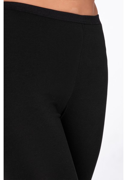 Kadın Likralı Süprem Düz Kapri Tayt Siyah | K0458 modelleri