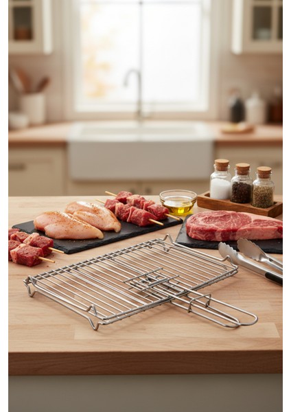 Taner Kebapçı Büyük Çift Telli Izgara Teli Mangal Teli 34*22 Cm fırsatları