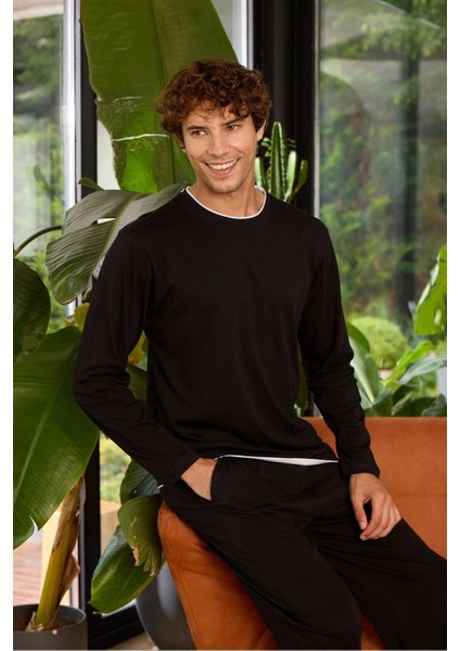 Erkek 9222 Erkek O Yaka Pijama Takımı