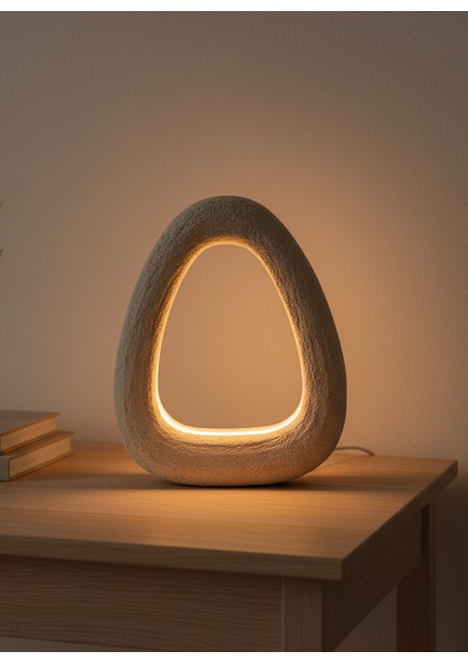 Ona Alçı Dokulu Dokunmatik LED Masa Lambası (16 x 20,5 Cm)