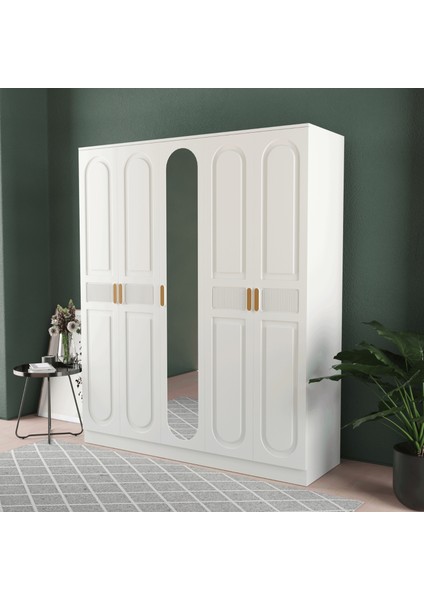 Dova 5 Kapaklı Gardırop - Mdf Kapak