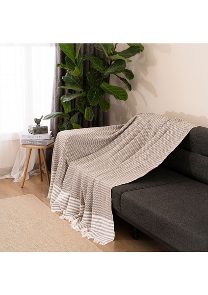 Naturel Koltuk Örtüsü/şalı Kahve