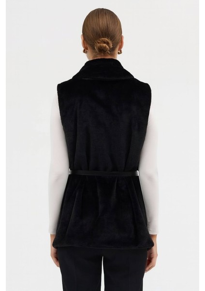 Siyah Peluş Yelek modelleri