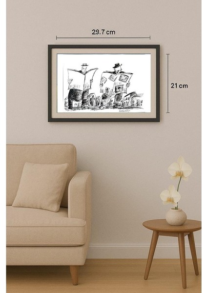 Slobodan Obradovic 29X21CM Orijinal Karikatür Tablo fiyatları