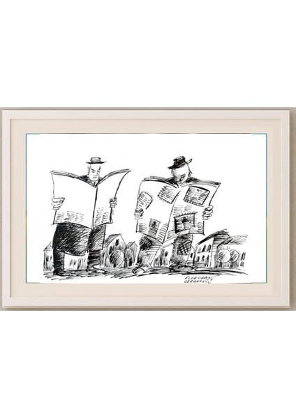 Slobodan Obradovic 29X21CM Orijinal Karikatür Tablo fırsatları