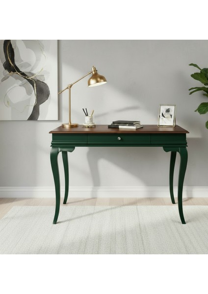 120 cm Masif Rustik Yeşil Ceviz Çalışma Masası