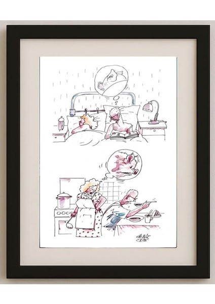 Victor Zujev 29X21CM Orijinal Karikatür Tablo