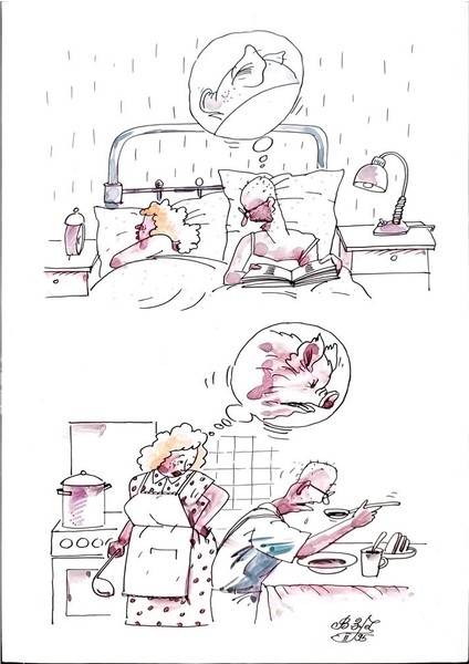 Victor Zujev 29X21CM Orijinal Karikatür Tablo modelleri