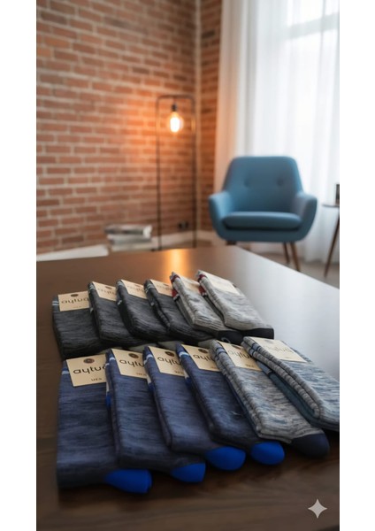 Pamuk Havlu Soket Çorabı; Dikişsiz; Kışlık ; 41-45 Numara; Asorti 12'li Kutu fiyatları