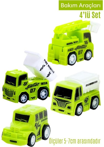 16’lı Sürtmeli Araç Seti Polis, Itfaiye, Inşaat ve Bakım Araçları Mini Oyuncak Araçlar fiyatları