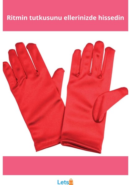 Kırmızı Likra Bando Eldiveni 10 Çift 20 Adet Konser Performansı fiyatları