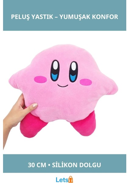 Sevimli Yumuşak Kirby Peluş Yastık 30 cm