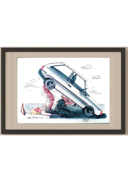 Victor Zujev 29X21CM Orijinal Karikatür Tablo