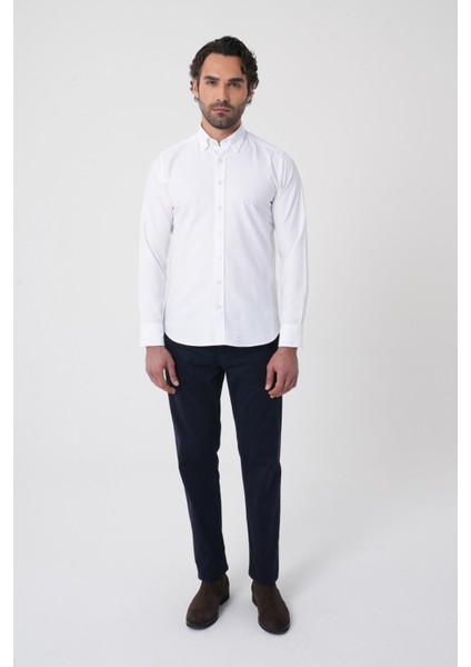 Erkek Uzun Kollu Regular Fit Beyaz Gömlek GMOKS252100_01 modelleri