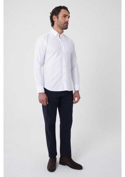 Erkek Uzun Kollu Regular Fit Beyaz Gömlek GMOKS252100_01 fırsatları