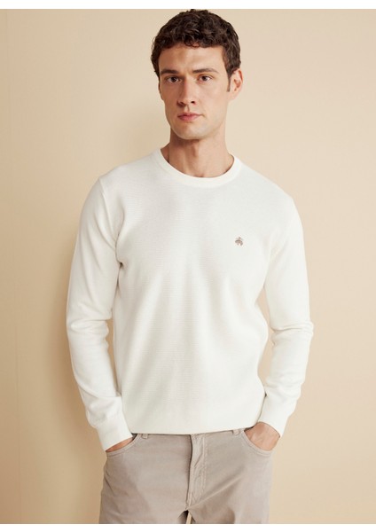 Bisiklet Yaka Standart Ekru Erkek Kazak BBFW25MKL001 fiyatları