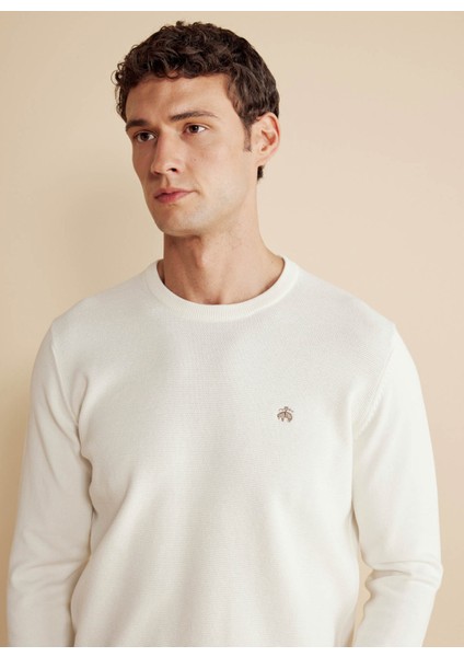 Bisiklet Yaka Standart Ekru Erkek Kazak BBFW25MKL001 fırsatları