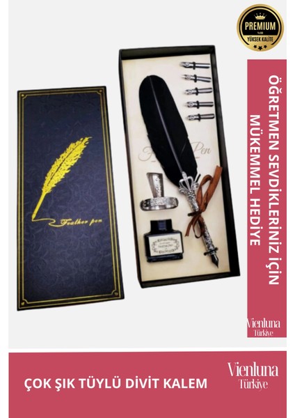 Özel Tasarım Öğretmen Sevgili Eş Manita Arkadaş Sevgililer Doğum Günü Premium Divit Hokka Kalem Seti