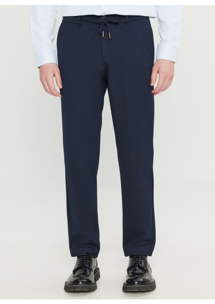 Bağlamalı Bel Dar Paça Jogger Lacivert Erkek Pantolon ACE001261527_LAC