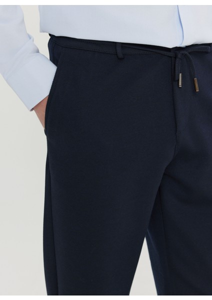 Bağlamalı Bel Dar Paça Jogger Lacivert Erkek Pantolon ACE001261527_LAC fırsatları