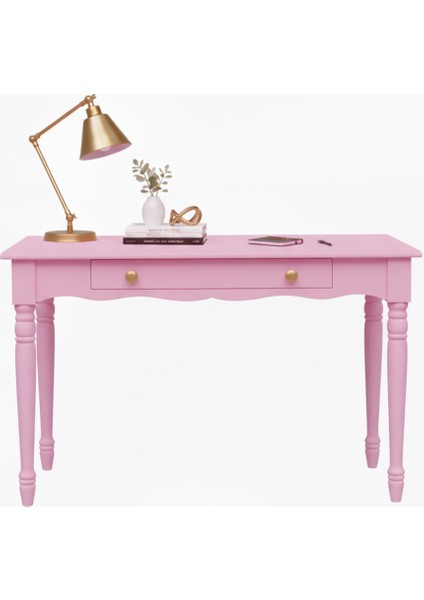 100 cm Masif Pembe Tornalı Çalışma Masası modelleri