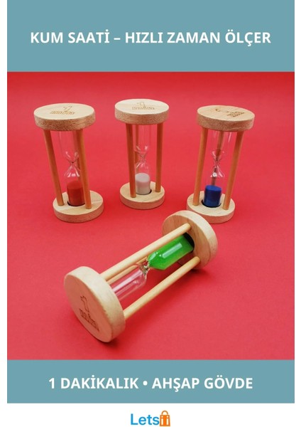 Ahşap 1 Dakikalık Kum Saati Şık Dekoratif Aksesuar