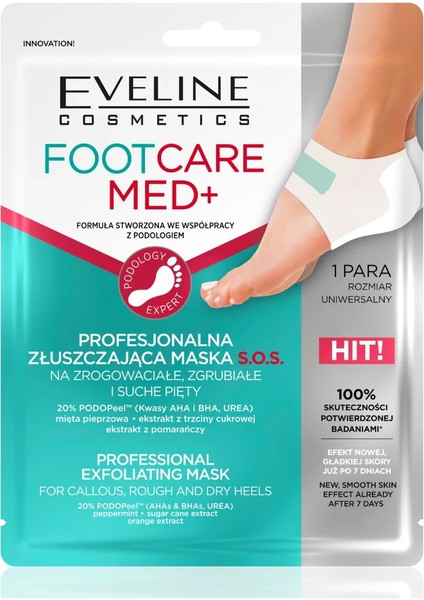Evelıne Foot Care Med+ Professıonal Exfolıatıng Mask -