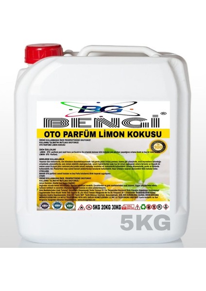 Oto Parfüm Limon Kokulu 5kg