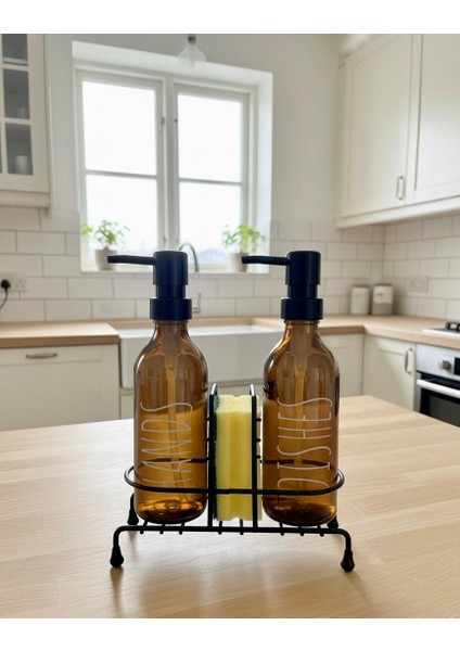 330 ml Metal Standlı Sıvı Sabunluk & Deterjanlık - Tezgah Üstü Banyo, Mutfak, Lavabo