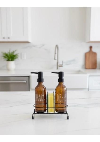 330 ml Metal Standlı Sıvı Sabunluk & Deterjanlık - Tezgah Üstü Banyo, Mutfak, Lavabo