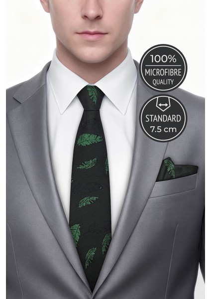 Tüy Desen Yeşil Kravat & Mendil fiyatları