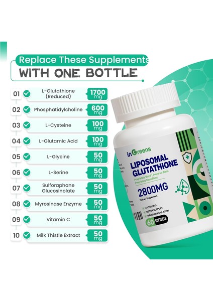Liposomal Glutathione 2800 Mg 60 Softgels fiyatları