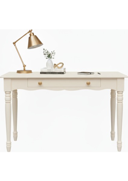 110 cm Masif Krem Tornalı Çalışma Masası fiyatları