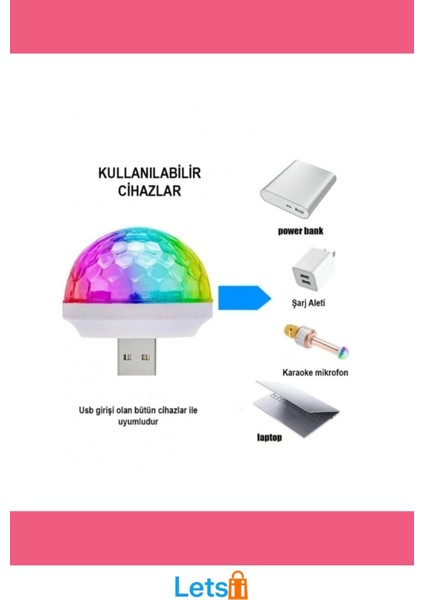 USB Girişli Sese Duyarlı Renkli Disko Topu fırsatları