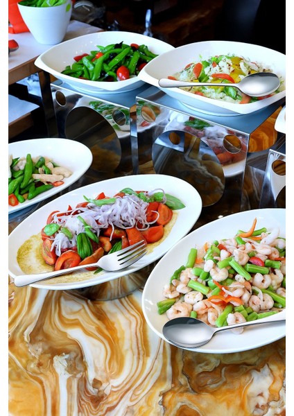 6 Parça Silver Sunum Için Servis Kaşığı Kaşık Çatal Spatula Reçel Seti CIN613SLV fiyatları