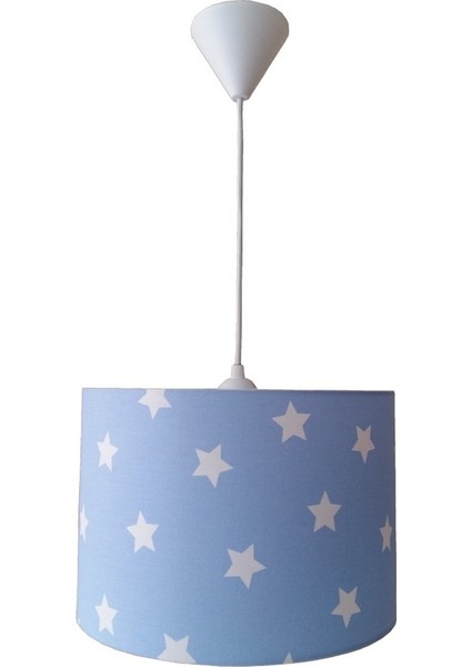 Mavi Yıldızlı 2.li Set M-0368 Kumaş Kaplama Genç ve Çocuk Odası Avize ve Abajur Takımı fiyatları