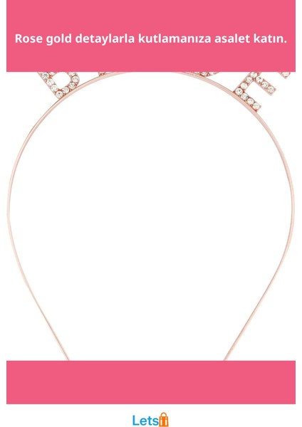 Şık Rose Gold Bekarlığa Veda Kristal Taş Bride Tacı fiyatları